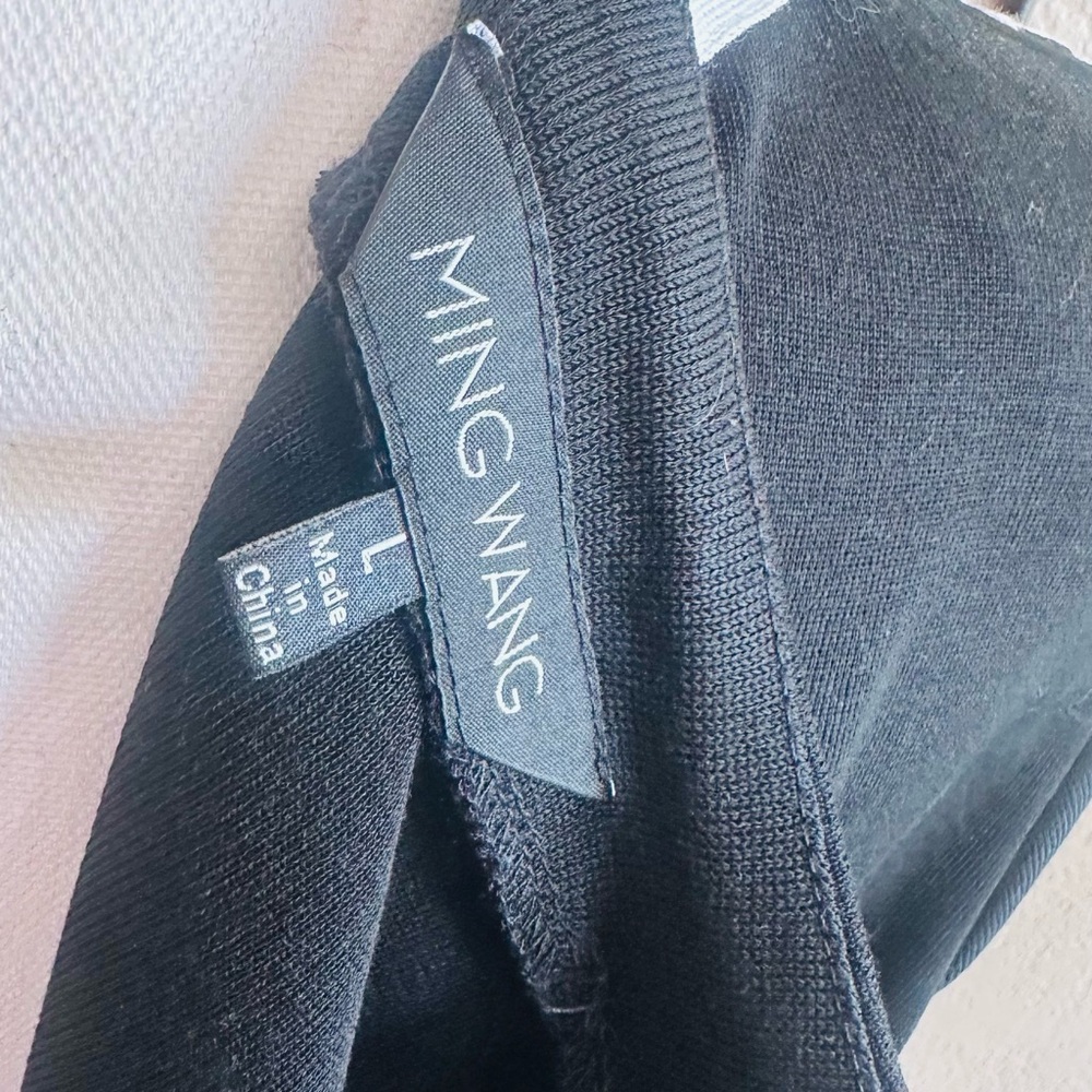 Ming Wang Black and White Floral Cardigan Sweater - Picture 10 of 10